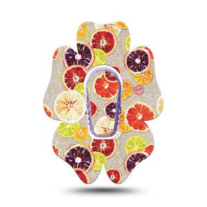 ExpressMed Citrus Slices Flower Dexcom G6 Tape, Single Tape and Sticker, Sliced Fruits Themed, CGM Adhesive Patch Design