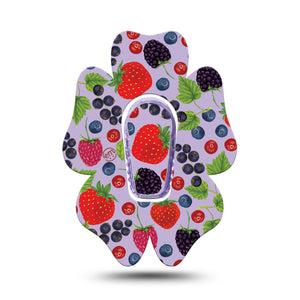 ExpressionMed Wild Berries Flower Dexcom G6 Tape, Single, Edible Drupelets Themed, CGM Plaster Patch Design with center sticker