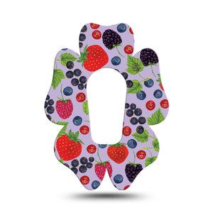 ExpressionMed Wild Berries Flower Dexcom G6 Tape, Single, Edible Drupelets Themed, CGM Plaster Patch Design