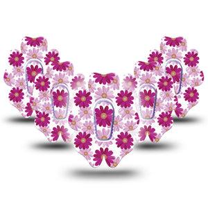 ExpressionMed Brilliant Daisies Dexcom G6 Flower Tape, 5-Pack Tape and 5-Pack Sticker, Pretty Daisies, CGM Overlay Patch Design