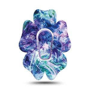 ExpressionMed Deep Purple Swirl Flower Dexcom G6 Tape, Single, Color Waves Themed, CGM Adhesive Patch Design with center sticker