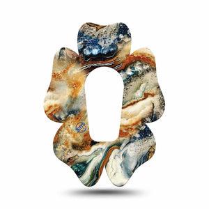 ExpressionMed Sea in a Storm Dexcom G6 Flower Shape Tape Single Tape Turbulent Waters Adhesive Patch Continuous Glucose Monitor Design