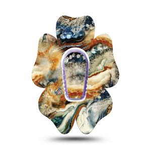 ExpressionMed Sea in a Storm Dexcom G6 Flower Shape Tape Single Tape and Sticker Turbulent Waters Adhesive Patch Continuous Glucose Monitor Design