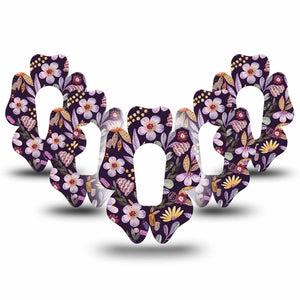 ExpressionMed Moody Blooms Dexcom G6 Flower Shape Tape 5-Pack Aesthetic Florals Inspired Adhesive Patch Continuous Glucose Monitor Design