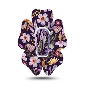 ExpressionMed Moody Blooms Dexcom G6 Flower Shape Tape Single Tape and Single Sticker Aesthetic Florals Inspired Adhesive Patch Continuous Glucose Monitor Design