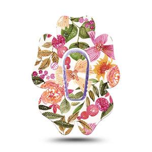 ExpressionMed Spring Bouquet Dexcom G6 Flower Shape Tape Single Tape Floral Arrangement Adhesive Patch Continuous Glucose Monitor Design with Center Sticker