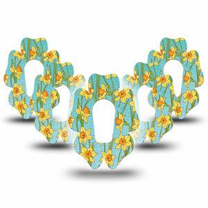 ExpressionMed Daffodils Dexcom G6 Flower Shape 5-Pack Yellow Flowers Plaster Continuous Glucose Monitor Design