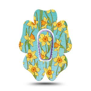ExpressionMed Daffodils Dexcom G6 Flower Shape Single Yellow Flowers Plaster Continuous Glucose Monitor Design with Center Sticker