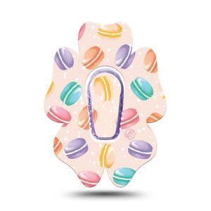 ExpressionMed Macarons Dexcom G6 Flower Shape Tape Single Tape French Delicacy Adhesive Patch Continuous Glucose Monitor Design with Center Sticker
