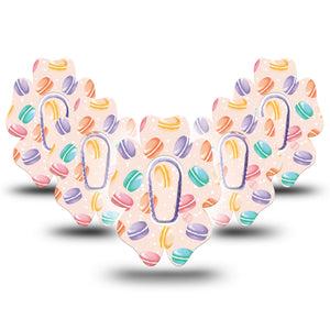 ExpressionMed Macarons Dexcom G6 Flower Shape Tape 5-Pack Pastry Selection Adhesive Patch Continuous Glucose Monitor Design with Center Stickers