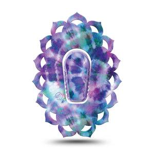 ExpressionMed Purple Tie Dye Dexcom G6 Mandala Tape lacey mandala design with center sticker