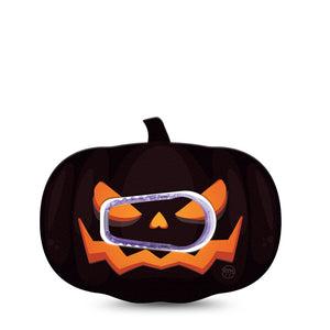 ExpressionMed Scary Pumpkin Dexcom G6 Sticker and Tape Evil Jack-o-Lantern Vinyl Sticker and Tape Design CGM Design