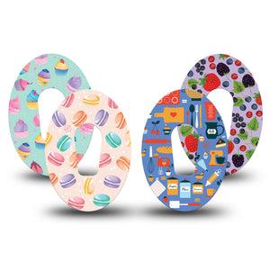 ExpressionMed Ready, Set, Bake! Variety Pack Dexcom G6 Tape, 4-Pack, Colorful Desserts Themed, CGM Plaster Patch Design
