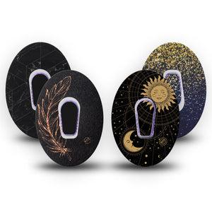 ExpressionMed Celestial Variety Pack Dexcom G6 Transmitter Sticker and Tape, 8-Pack, Astrological Artworks, CGM Tape and Sticker Design