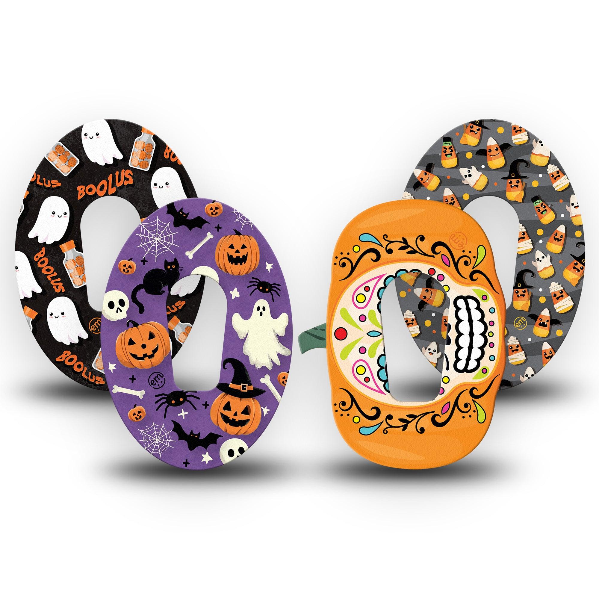 ExpressionMed Spooky Variety Pack Dexcom G6 Tape 4-Pack Variety Scary Skulls and Ghouls Plaster CGM Design