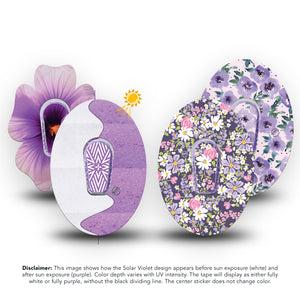 ExpressionMed Purple Hues Variety Pack Dexcom G6 Tape, 4-Pack Tape and 4-Pack Stickers Variety UV-Sensitive Color, Plaster Continuous Glucose Monitor Design