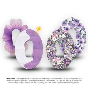 ExpressionMed Purple Hues Variety Pack Dexcom G6 Tape, 4-Pack Tape Variety UV-Activated Purple, Plaster Continuous Glucose Monitor Design