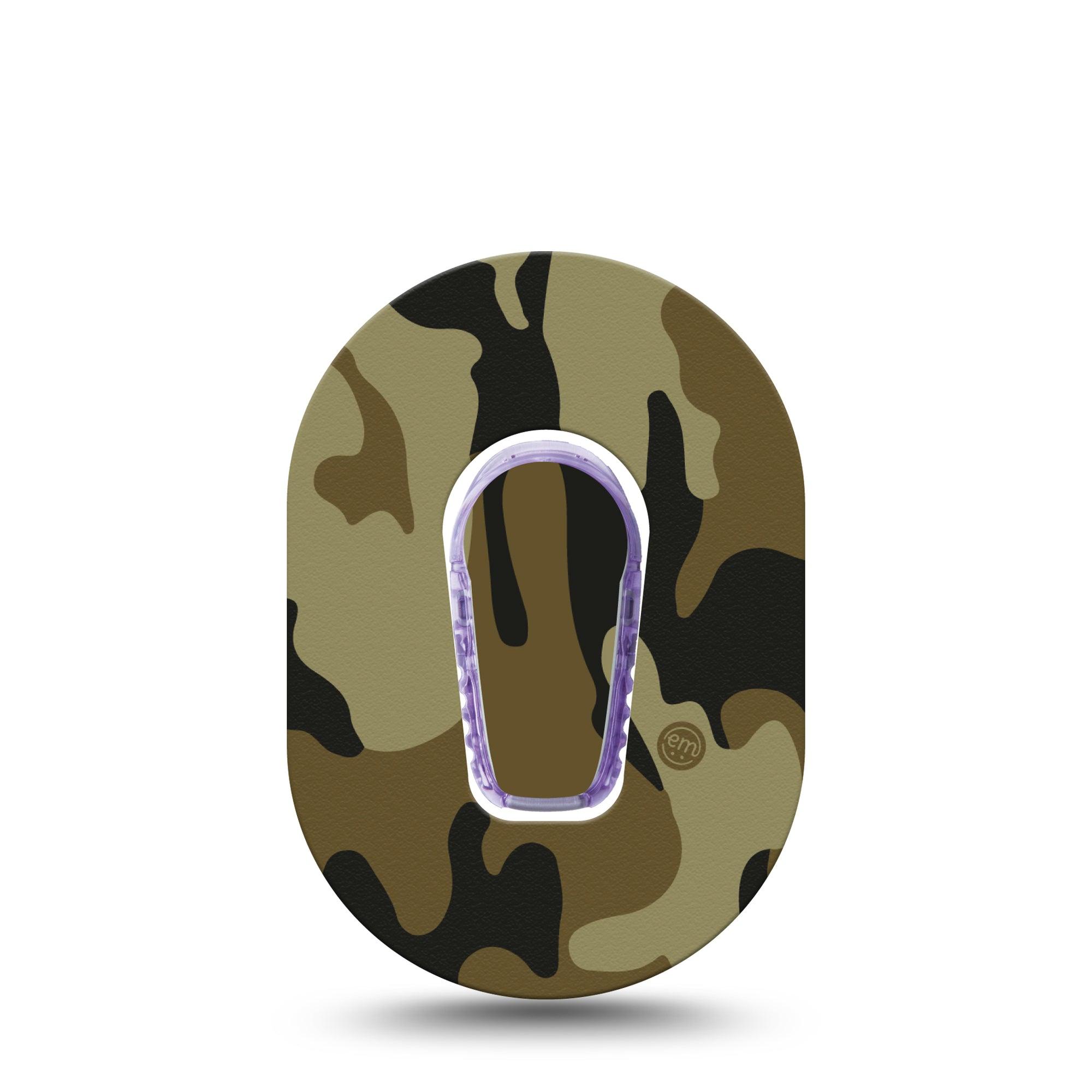 ExpressionMed Camo Dexcom G6 Mini Tape Single Tape and Single Sticker Army Green Camouflage, Adhesive Tape CGM Design