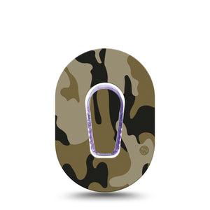 ExpressionMed Camo Dexcom G6 Mini Tape Single Tape and Single Sticker Army Green Camouflage, Adhesive Tape CGM Design