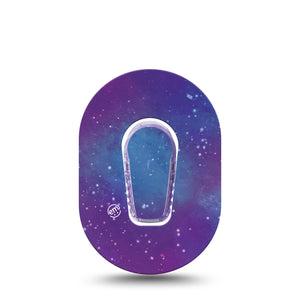 ExpressionMed Galaxy Dexcom G6 Mini Tape Single Tape and Single Sticker Night Sky Inspired, Adhesive Tape CGM Design