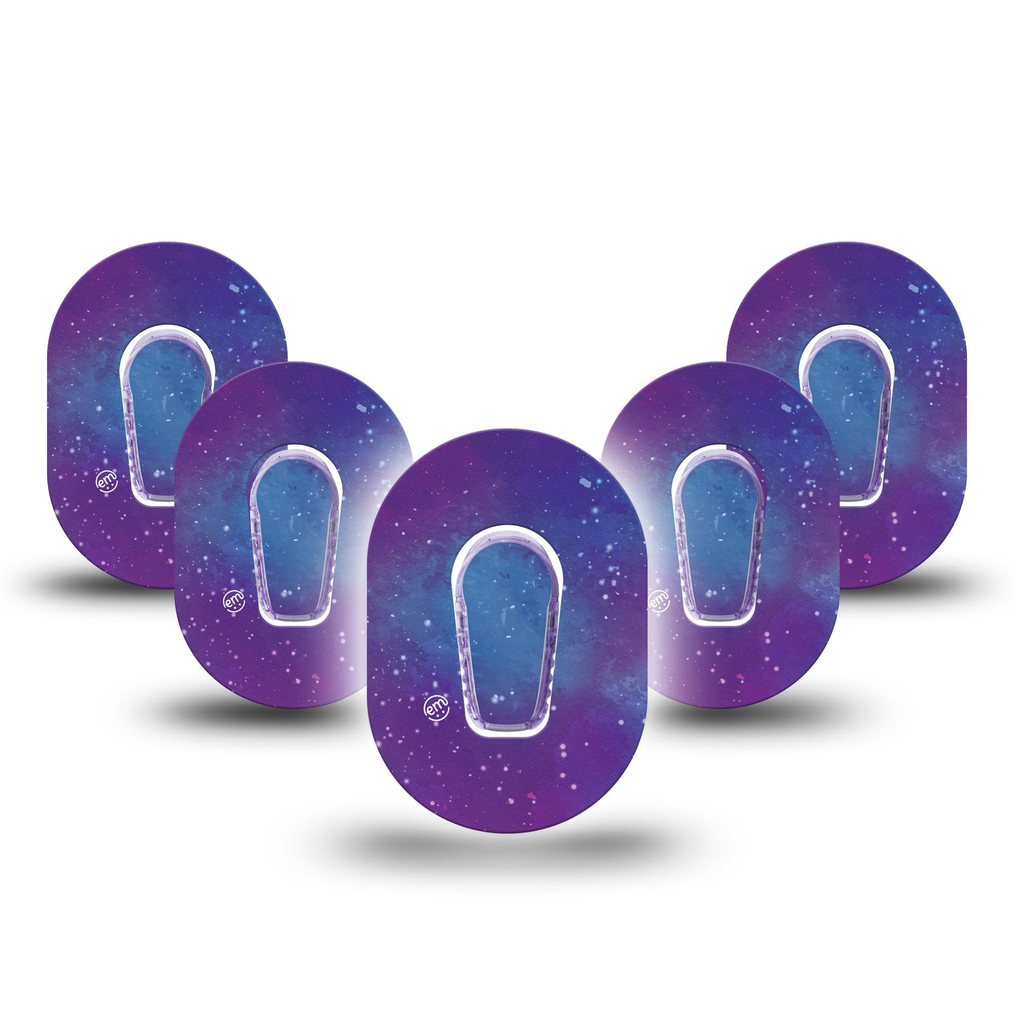 ExpressionMed Galaxy Dexcom G6 Mini Tape 5-Pack Tape and 5-Pack Sticker Space Inspired Art, Adhesive Tape CGM Design