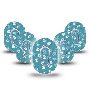 ExpressionMed Pawprint Dexcom G6 Mini Tape 5-Pack Stickers and Tapes