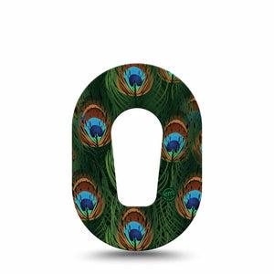 ExpressionMed Peacock Dexcom G6 Mini Tape, Vibrant Feathers Adhesive Tape Pump Design