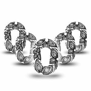 Black and White Floral Dexcom G6 Mini Tape 5-Pack