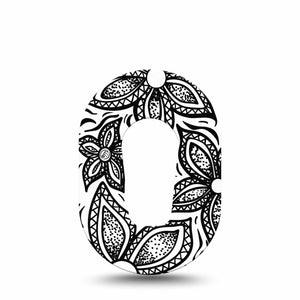 Black and White Floral Dexcom G6 Mini Single Tape