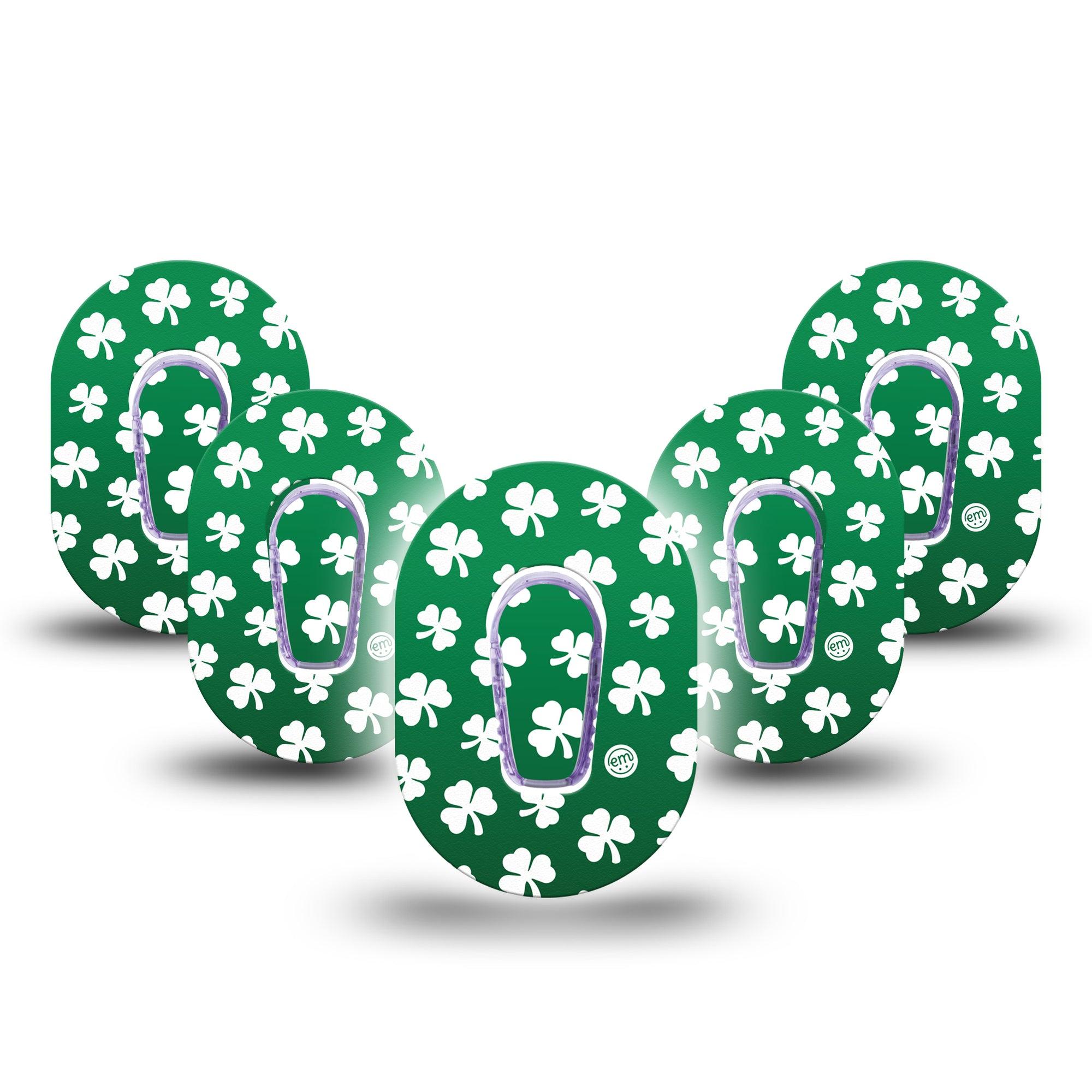 ExpressionMed Shamrock Dexcom G6 Mini Tape, 5-Pack Tape + 5-Pack Sticker Shamrocks Inspired, Adhesive Tape CGM Design