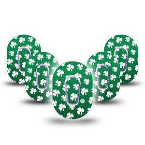 ExpressionMed Shamrock Dexcom G6 Mini Tape, 5-Pack Tape + 5-Pack Sticker Shamrocks Inspired, Adhesive Tape CGM Design