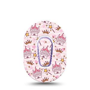 Castles Dexcom G6 Mini Tape, Single, Dream Castle Inspired, CGM Overlay Patch Design with center sticker