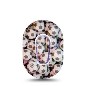 ExpressionMed Soccer Dexcom G6 Mini Tape, Single, Soccer Game Inspired, CGM Plaster Patch Design with center sticker