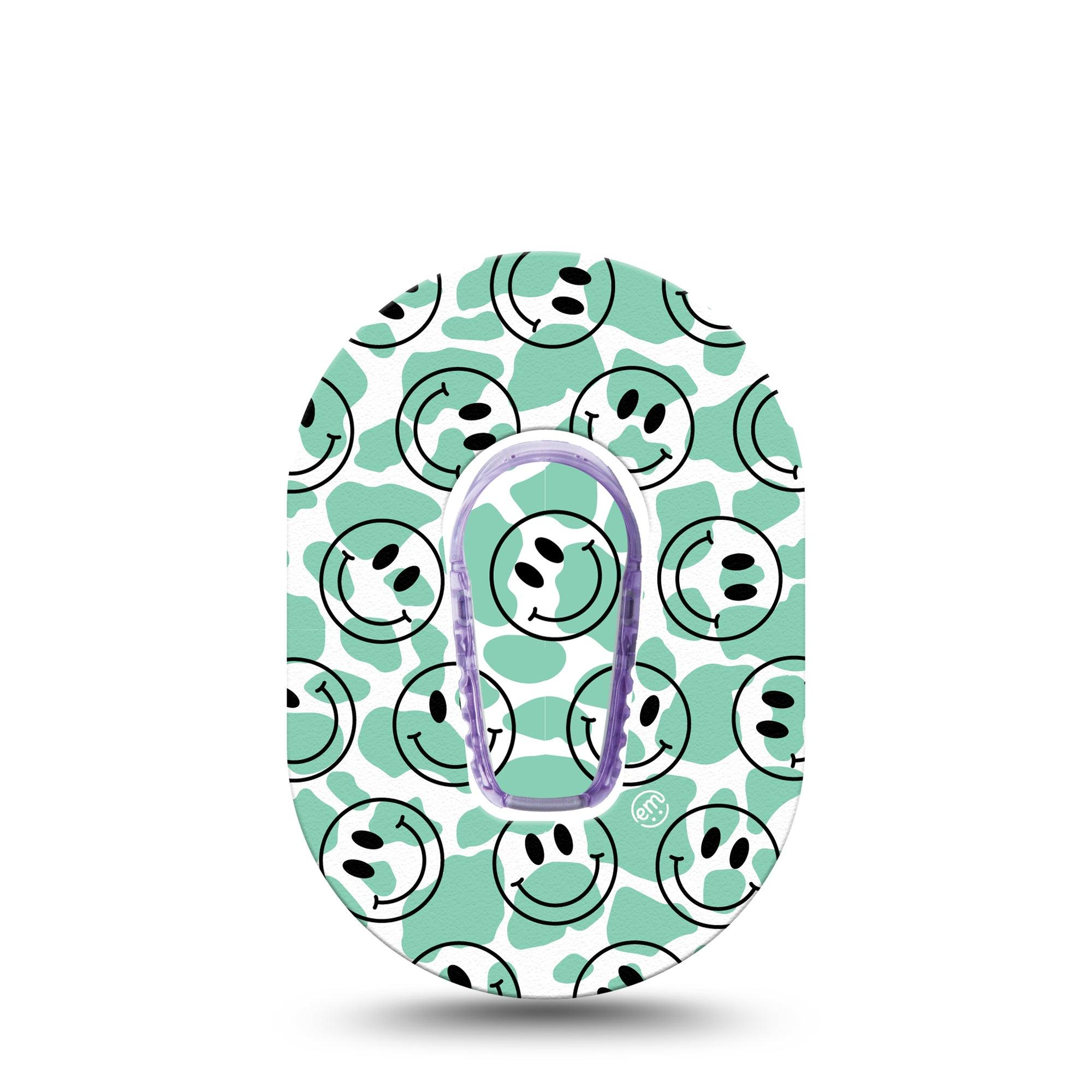 ExpressionMed Happy Cow Print Dexcom G6 Mini Tape, Single Tape and Single Sticker Laughing Cow, Adhesive Tape CGM Design