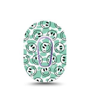 ExpressionMed Happy Cow Print Dexcom G6 Mini Tape, Single Tape and Single Sticker Laughing Cow, Adhesive Tape CGM Design