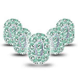 ExpressionMed Happy Cow Print Dexcom G6 Mini Tape, 5-Pack Tape + 5-Pack Sticker Blissful Cow, Adhesive Tape CGM Design