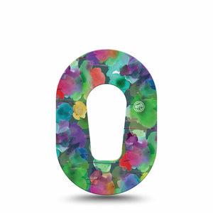 ExpressionMed Watercolor Mood Dexcom G6 Mini Tape Watercolor Splashes, CGM Adhesive Patch Design
