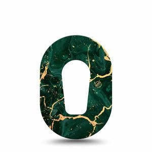 ExpressionMed Green & Gold Marble Dexcom G6 Mini Tape Shiny Marble, CGM Plaster Patch Design