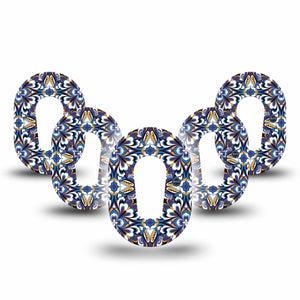 ExpressionMed Moroccan Tile Dexcom G6 Mini Tape, 5-Pack, Amusing Tile Artwork Inspired, CGM Overlay Patch Design