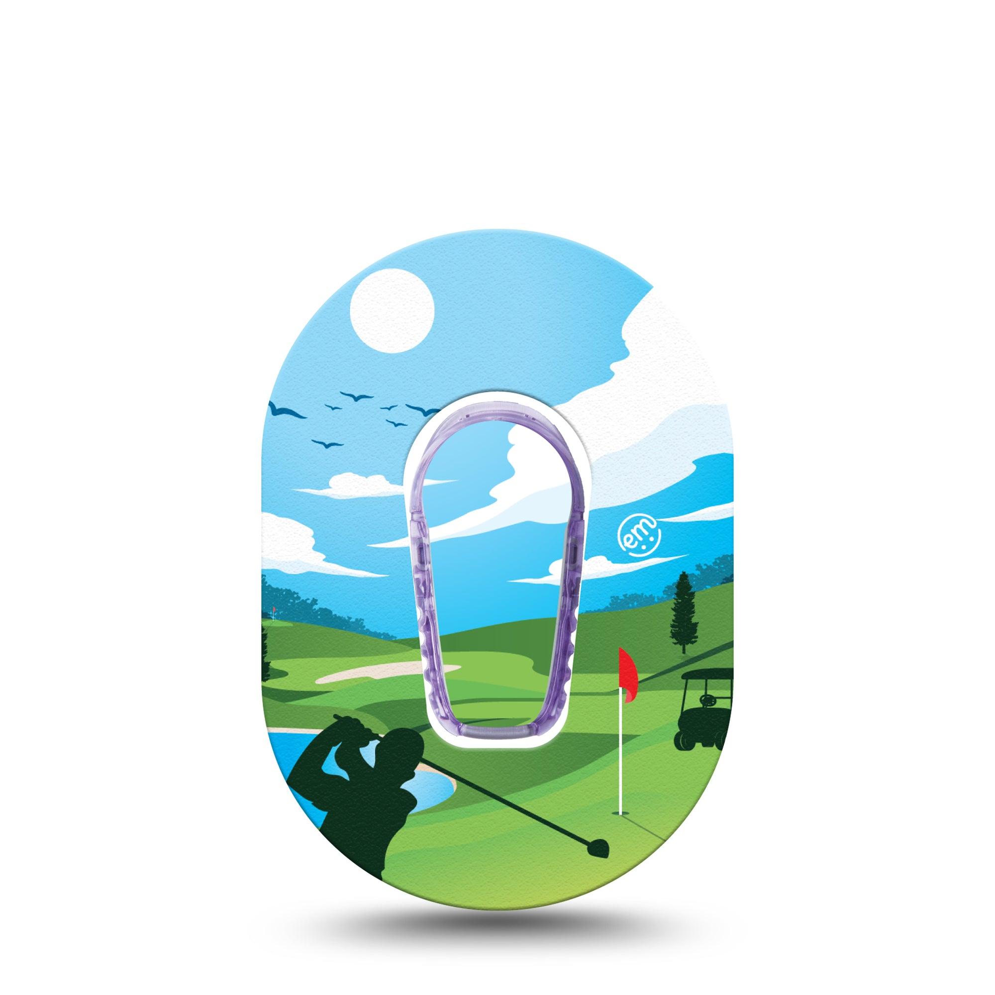 ExpressionMed Golf Dexcom G6 Mini Tape, Single Tape and Single Sticker, Amateur Golf Inspired, CGM Overlay Patch Design