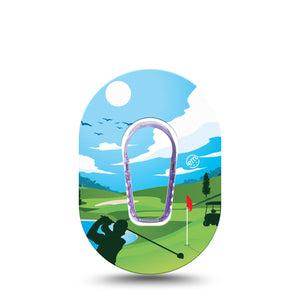 ExpressionMed Golf Dexcom G6 Mini Tape, Single Tape and Single Sticker, Amateur Golf Inspired, CGM Overlay Patch Design
