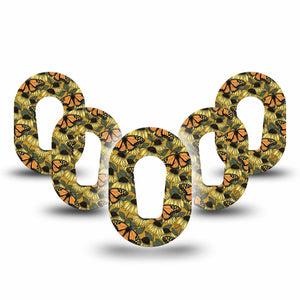 ExpressionMed Coneflowers & Monarchs Dexcom G6 Mini Tape 5-Pack Insects And Flowers CGM, Adhesive Patch Design