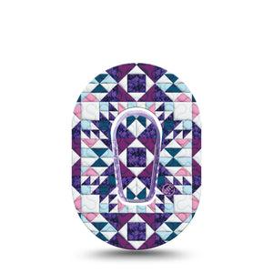 ExpressionMed Quilted Dexcom G6 Mini Tape Multi-layered Textile, CGM Adhesive Patch Design with center sticker