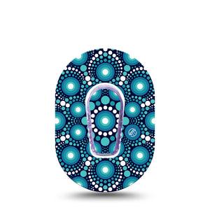 ExpressionMed Dot Art Dexcom G6 Mini Tape Amazing Art, CGM Overlay Patch Design with center sticker
