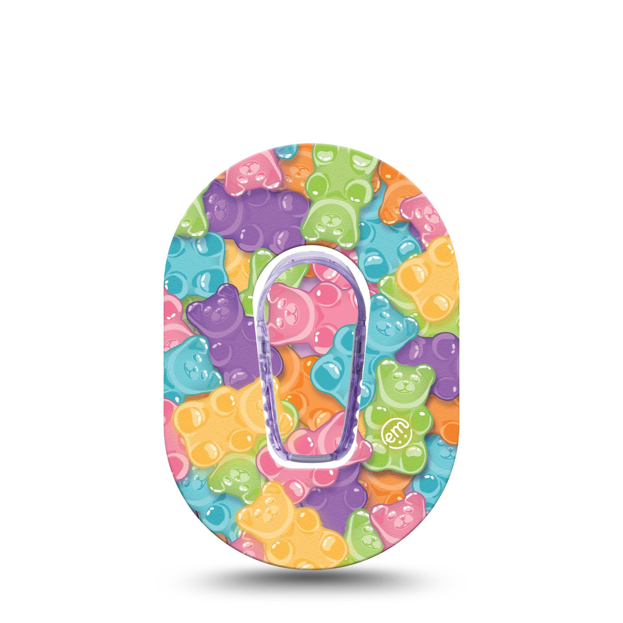 ExpressionMed Gummy Bears Dexcom G6 Mini Tape, Single Sticker and Tape, Squishy Candies, CGM Overlay Patch Designs