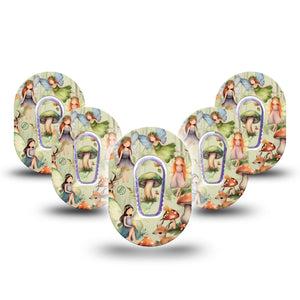 ExpressionMed Woodland Fairies Dexcom G6 Mini 5-Pack Tape and Sticker, Magical Creatures Design, Continuous Glucose Monitor, Overlay Patch Design