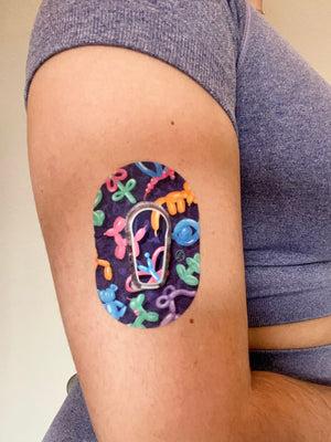 ExpressionMed Color Party Variety Pack Dexcom G6 Transmitter Sticker, Arm Wearing Balloon Themed CGM Adhesive Patch Design