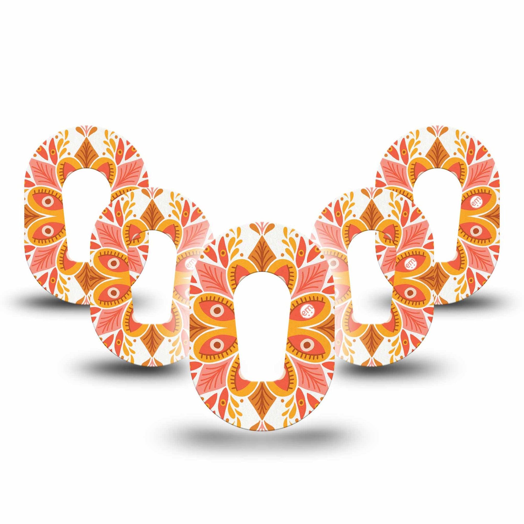 ExpressionMed Psychedelic Mandala Dexcom G6 Mini 5-Pack, Digital Illustration Design, Continuous Glucose Monitor Overlay Tape Design