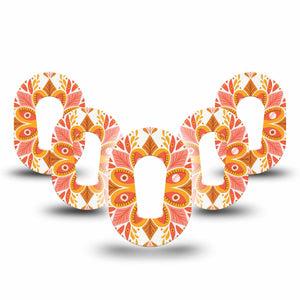 ExpressionMed Psychedelic Mandala Dexcom G6 Mini 5-Pack, Digital Illustration Design, Continuous Glucose Monitor Overlay Tape Design