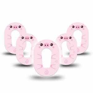 ExpressionMed Strawberry Piglet Dexcom G6 Mini Tape, 5-Pack Tape Piglet Treats Plaster Continuous Glucose Monitor Design